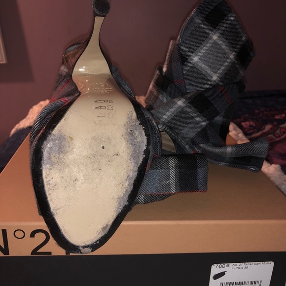 No 21 TARTAN BOW MULES - Picture 5 of 7